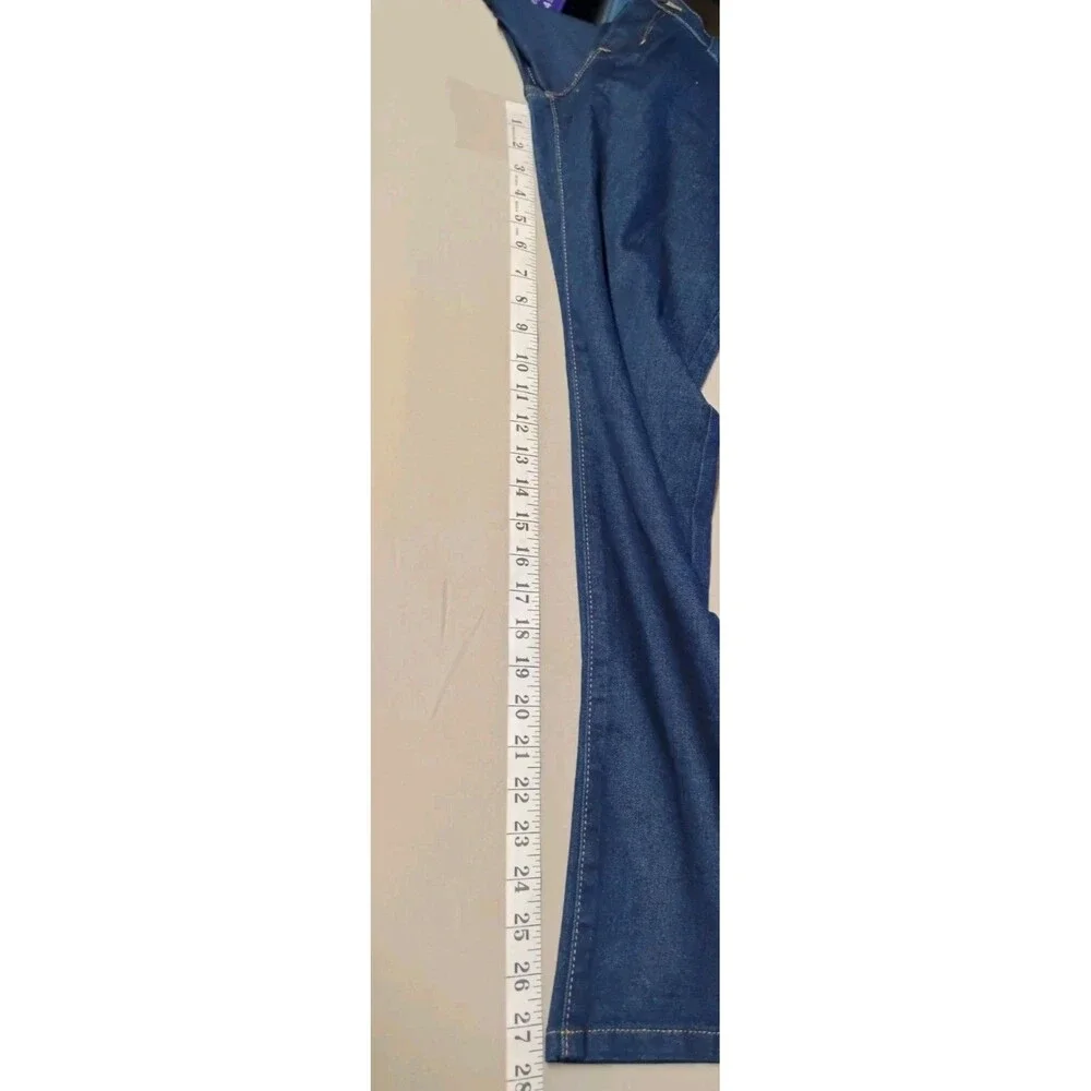 Wonder Nation Size 14 Girls Adjustable Dark Blue Denim Jeans Straight Leg